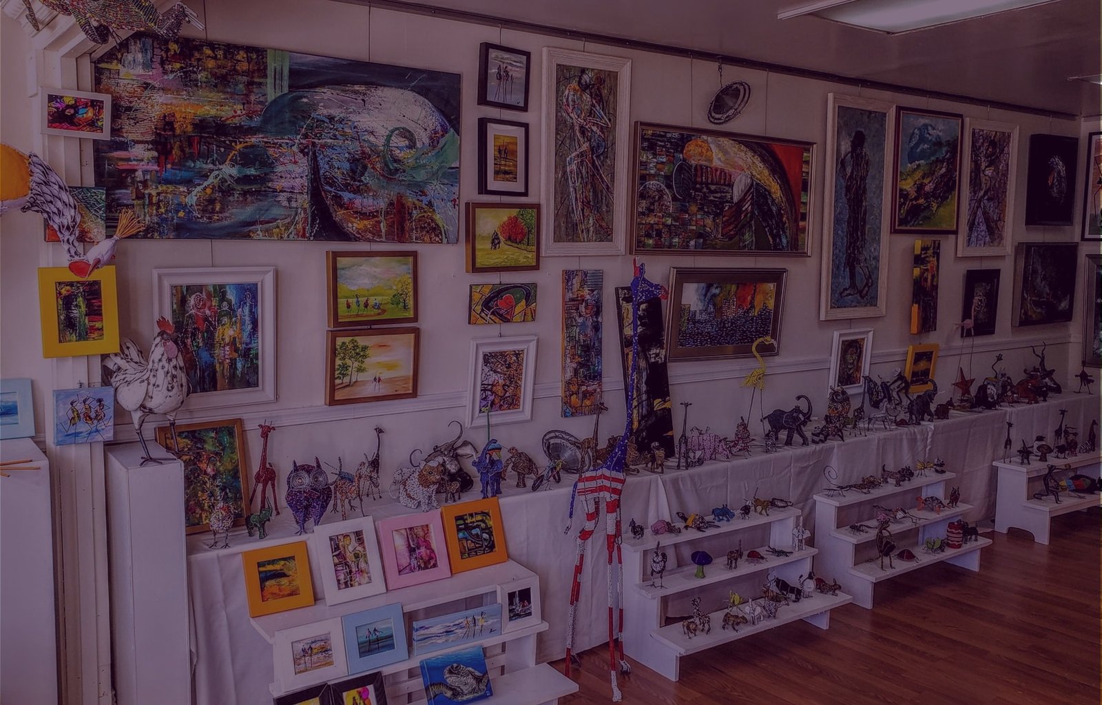 Contemporary African art gallery interior