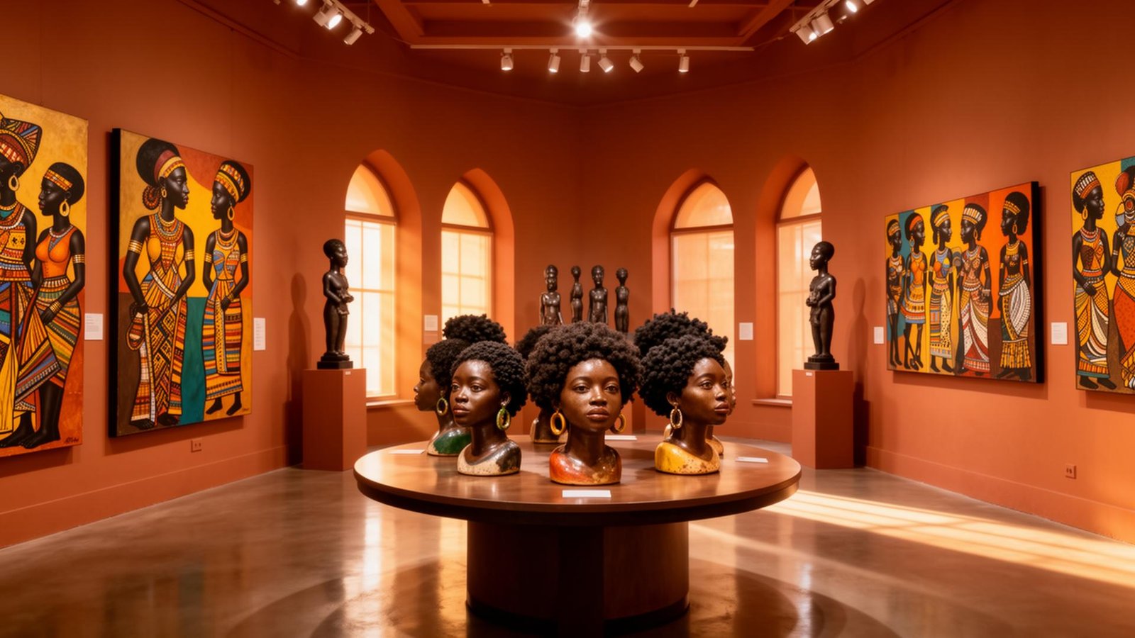 Contemporary African art gallery interior